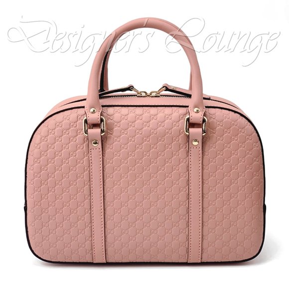 NEW GUCCI Micro GG Guccissima BREE Soft Pink Leather Medium Boston Bag $1,690 - Picture 10 of 16